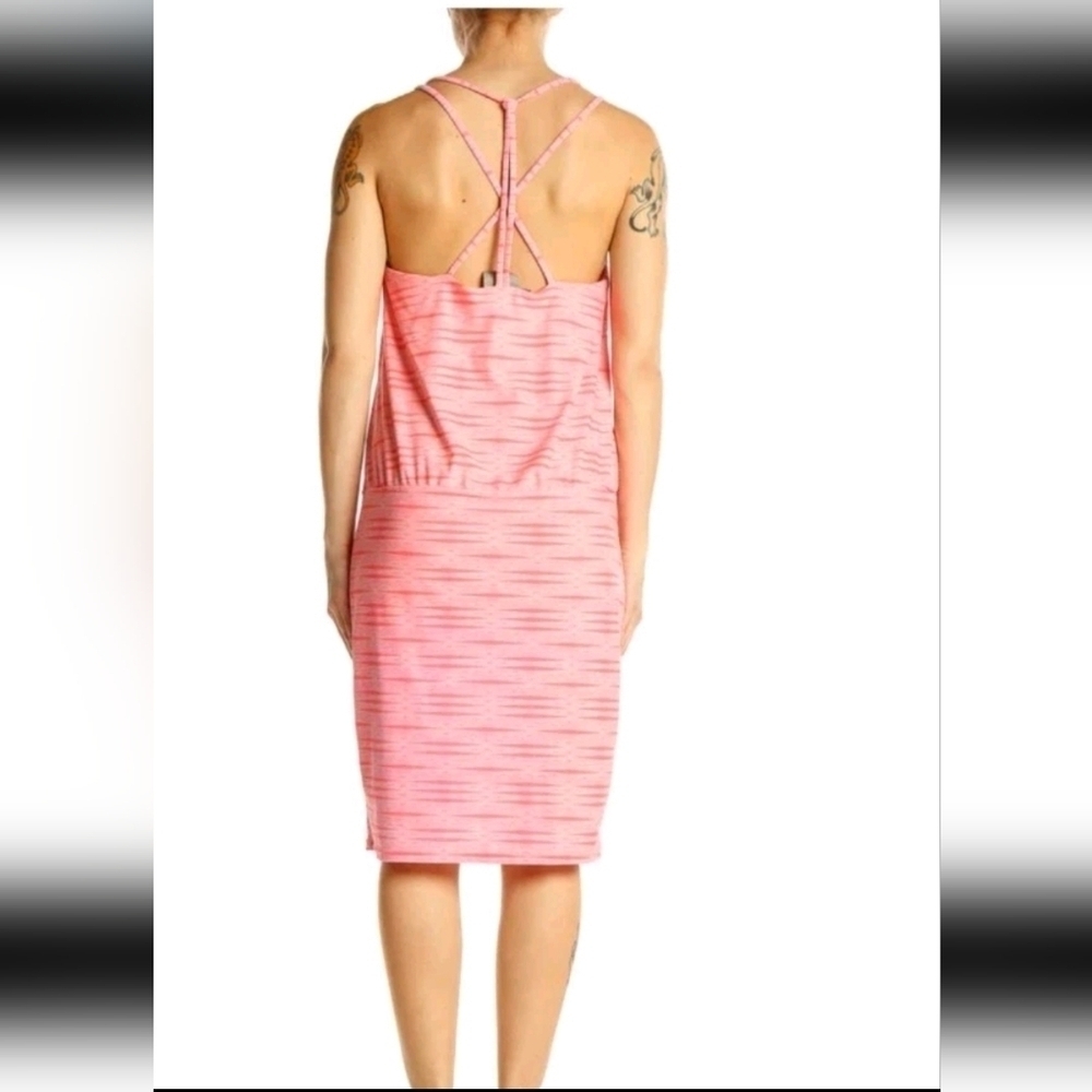 Athleta Womens Orange And White Striped Ariel Venice Strappy Swim Dress LP